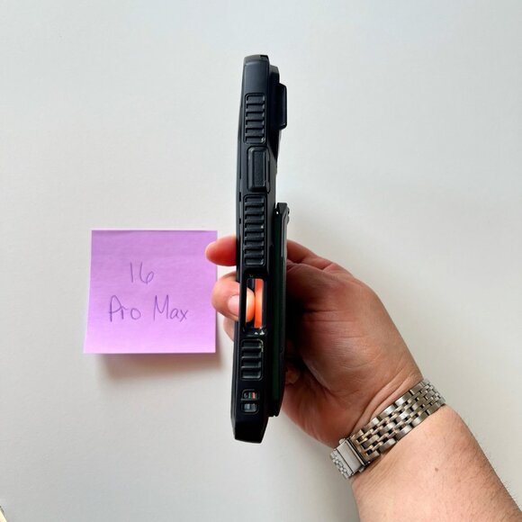 iPhone 16 Pro Max Wallet Card Holder Case Rugged Metallic Green With Kickstand - Picture 9 of 9